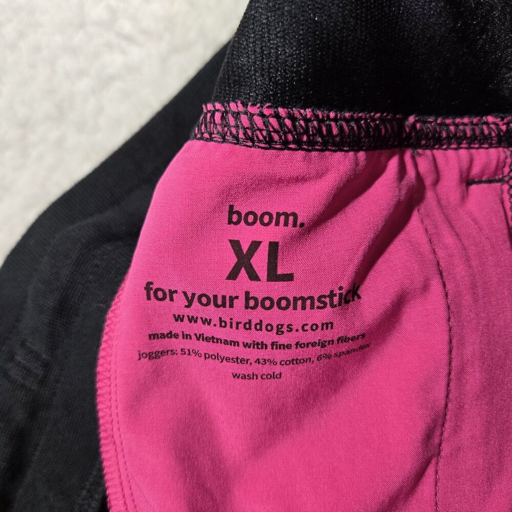 NEW Birddogs Boom For Your Boomstick Joggers Pants Mens XL Black‎ Unlined - Picture 2 of 8